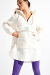 SNOWBOWL ISILA long ecru fleece sweatshirt