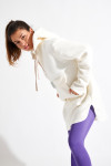 SNOWBOWL ISILA long ecru fleece sweatshirt