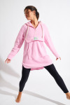 Maglione lungo in pile rosa SNOWBOWL ISILA