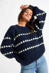 Maglione in jacquard blu navy AFTON NIRKO