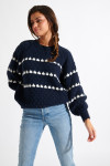 Maglione in jacquard blu navy AFTON NIRKO