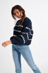 Pull jacquard marine AFTON NIRKO