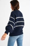 Maglione in jacquard blu navy AFTON NIRKO