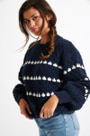 Maglione in jacquard blu navy AFTON NIRKO