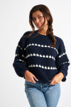 Maglione in jacquard blu navy AFTON NIRKO