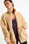 CARNIGHT SAIKO camel bouclé fleece jacket