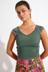 WELLNESS SENSE khaki sports top