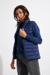 ULLA DURHAM navy blue sleeveless padded jacket