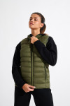 ULLA DURHAM khaki sleeveless padded jacket