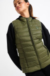 ULLA DURHAM khaki sleeveless padded jacket