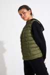 ULLA DURHAM khaki sleeveless padded jacket