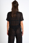 PAIGES BEACHSOUL black openwork t-shirt