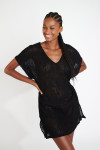 ZINIA BEACHSOUL black openwork beach dress