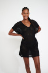 ZINIA BEACHSOUL black openwork beach dress