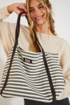 STRIPED DECKHAND Striped tote bag