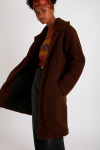 ANAE LAUVIA women's long brown bouclé knit coat