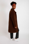 ANAE LAUVIA women's long brown bouclé knit coat