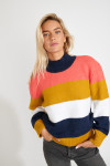 KAIS MALLOW Women's Striped Mustard Sweater