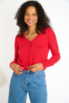 LOUIE WICKLOW red long sleeve top