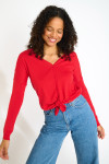 LOUIE WICKLOW red long sleeve top