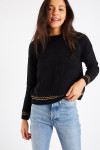 Pull femme noir jacquard palmier Skye Kinsealy