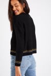 Pull femme noir jacquard palmier Skye Kinsealy