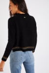 Skye Kinsealy women's palm tree jacquard sweater in black