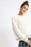 SKYE KINSEALY ecru damessweater met jacquard palmboom