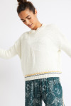 SKYE KINSEALY ecru damessweater met jacquard palmboom