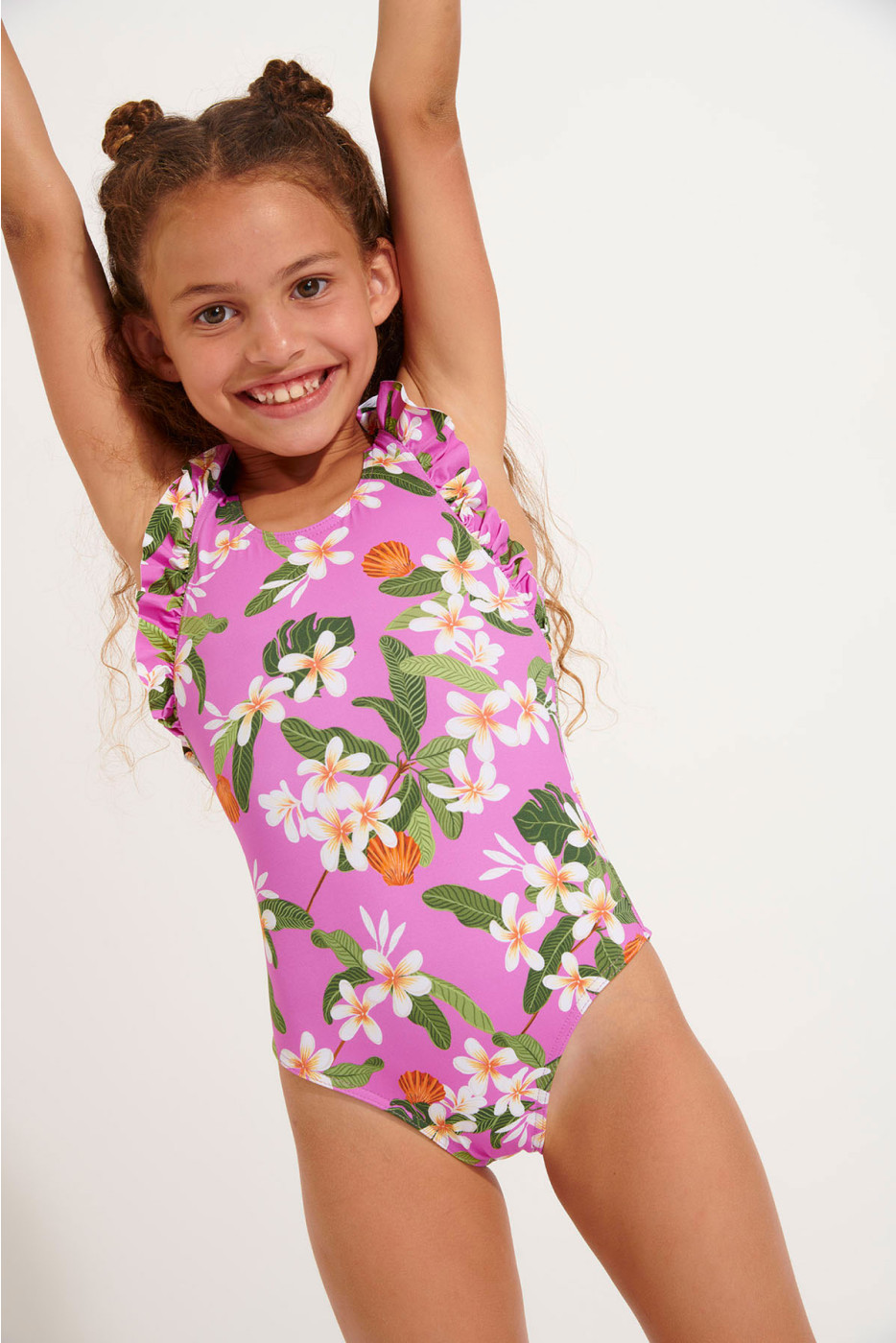 Babies' TUNES KELEPOA pink floral swimsuit