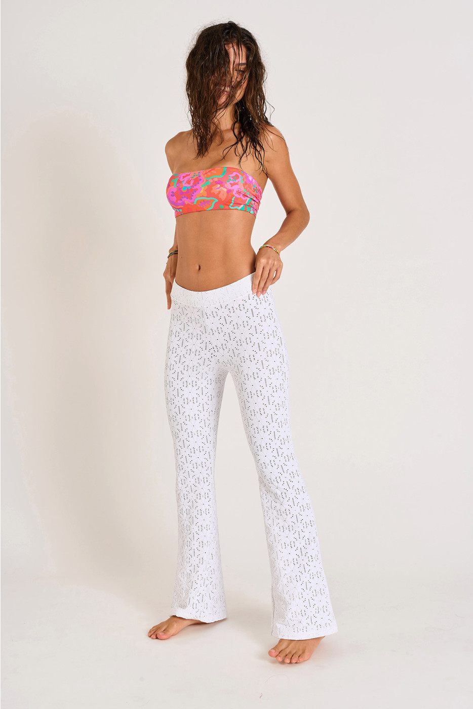 Pantalon de plage crochet blanc NAOLIA MAXIDAISY