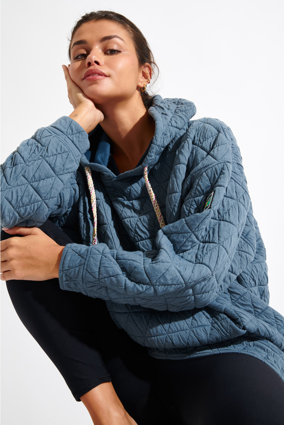 JAYPEAK BRADLEY glacier blue quilted sweatshirt