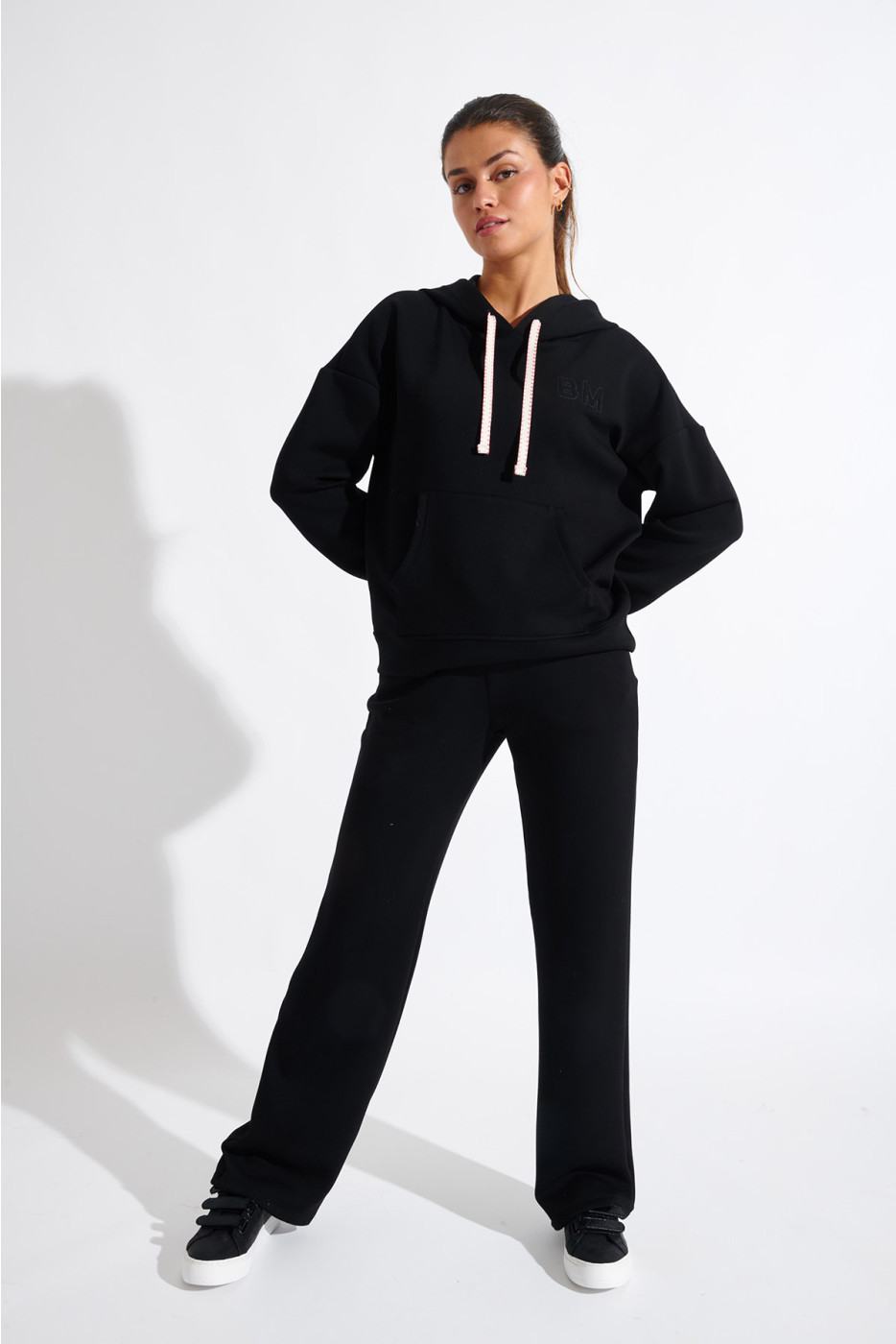 BAYJOY FLOWEGA black straight-leg jogging trousers