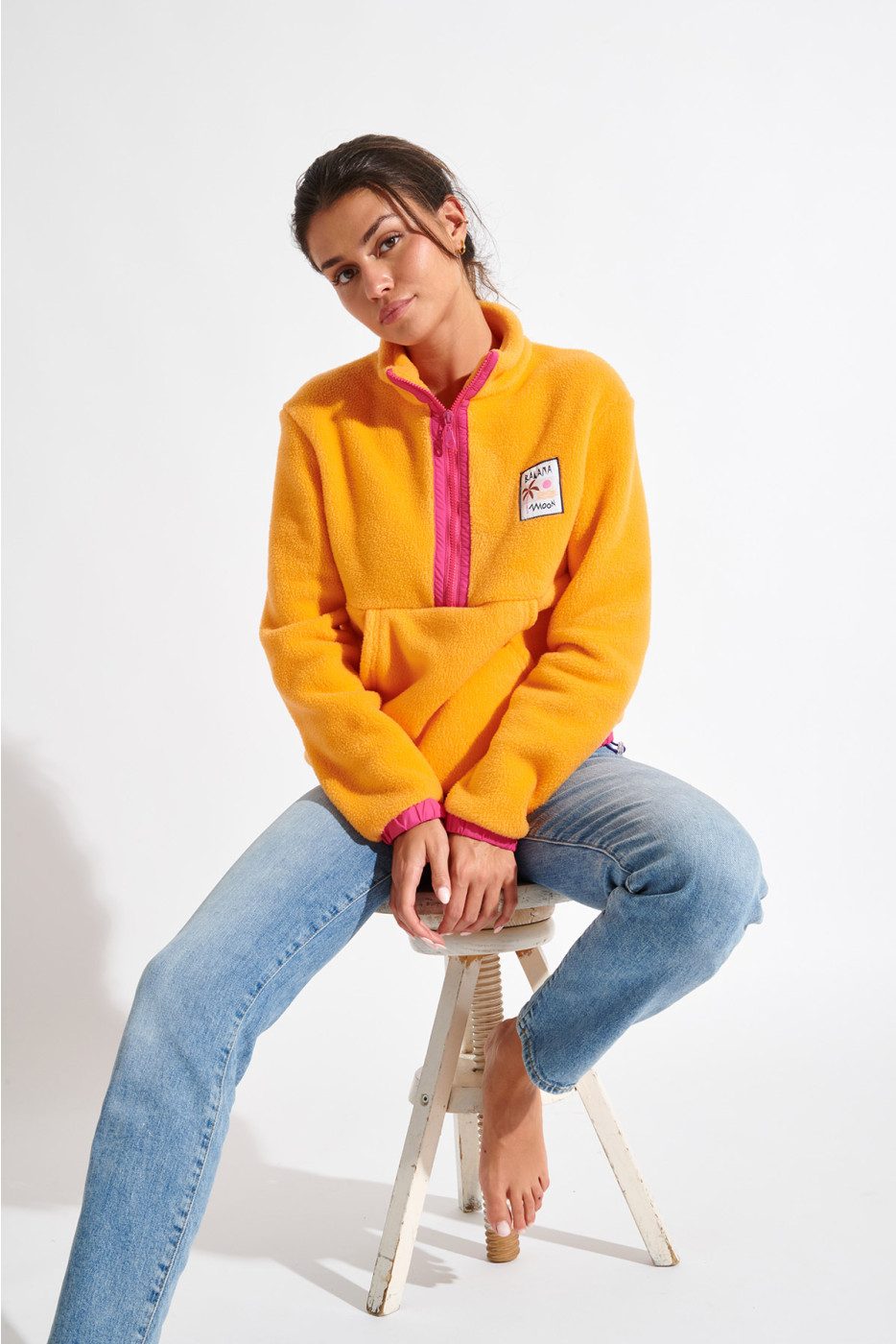 BRICHILL SNOOKIE orange fleece jacket