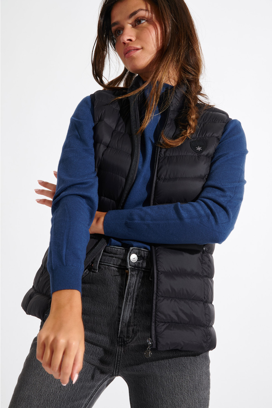 ULLA DURHAM black sleeveless padded jacket