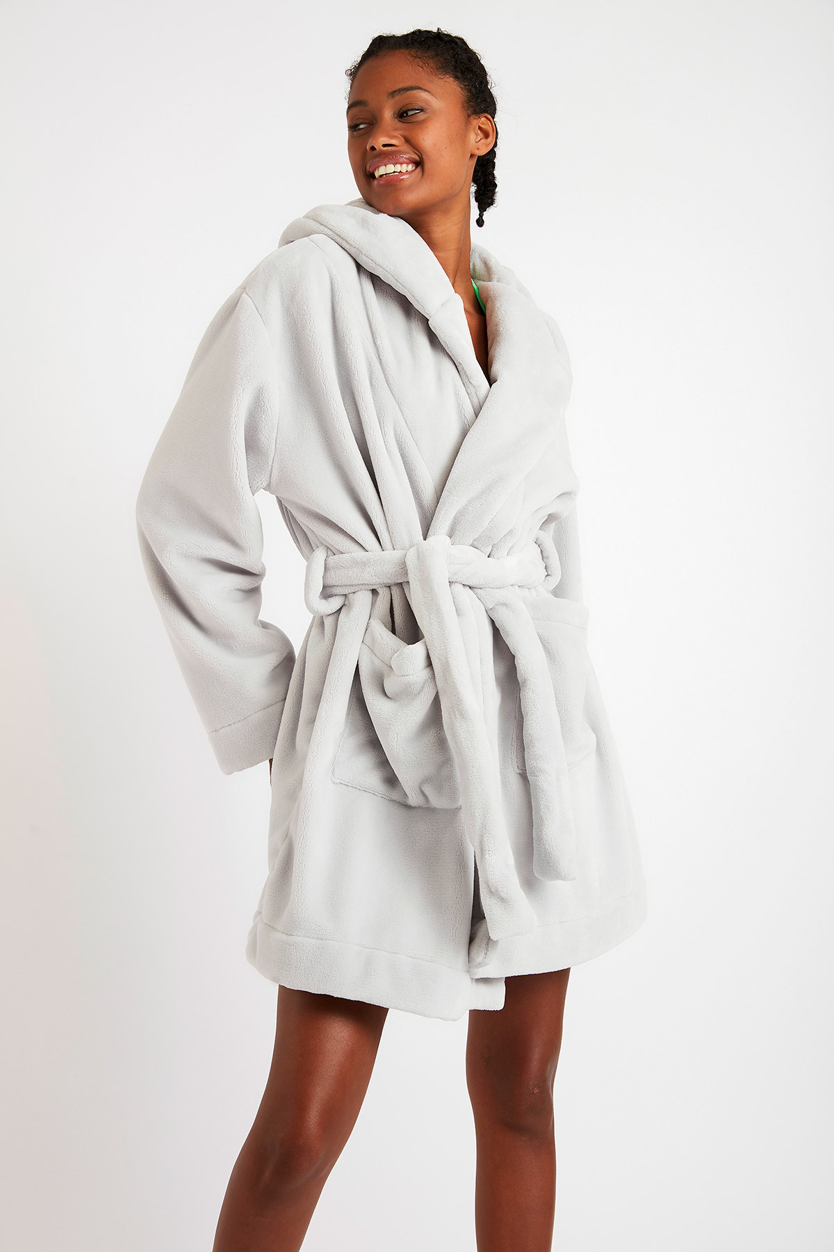 Zaarela Pilo women\'s gray Banana polar Moon® bathrobe | fleece