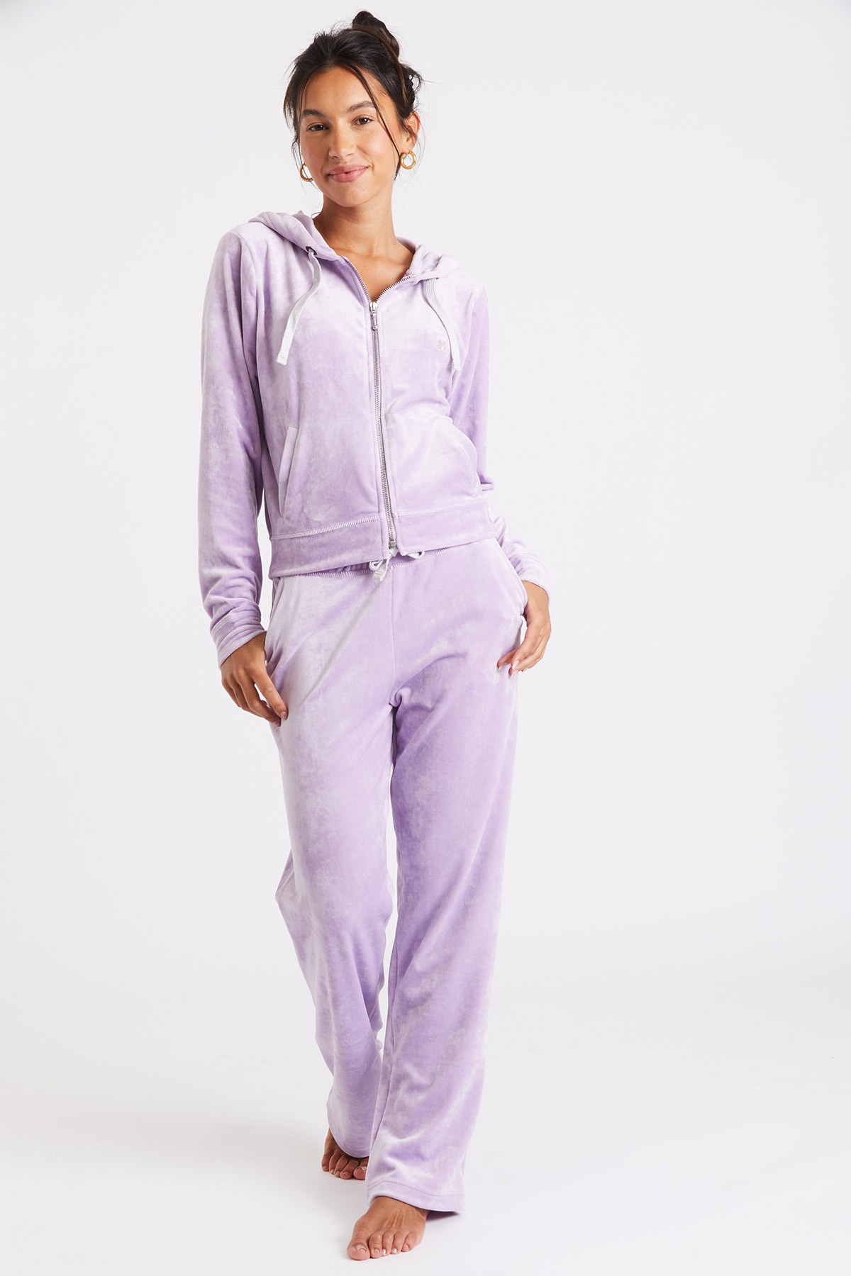 jogger Sealake purple velour Moon® pants Banana | Lenny lilac