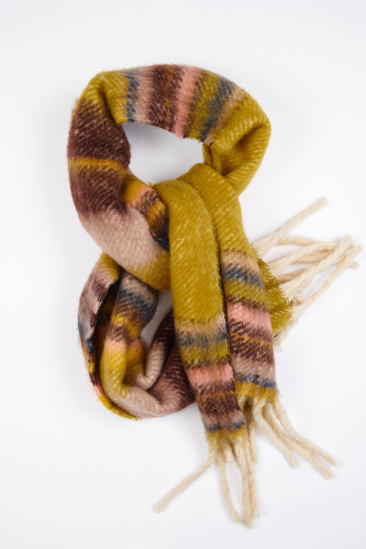 Kacie Palanga khaki and brown striped scarf | Banana Moon | Banana Moon®
