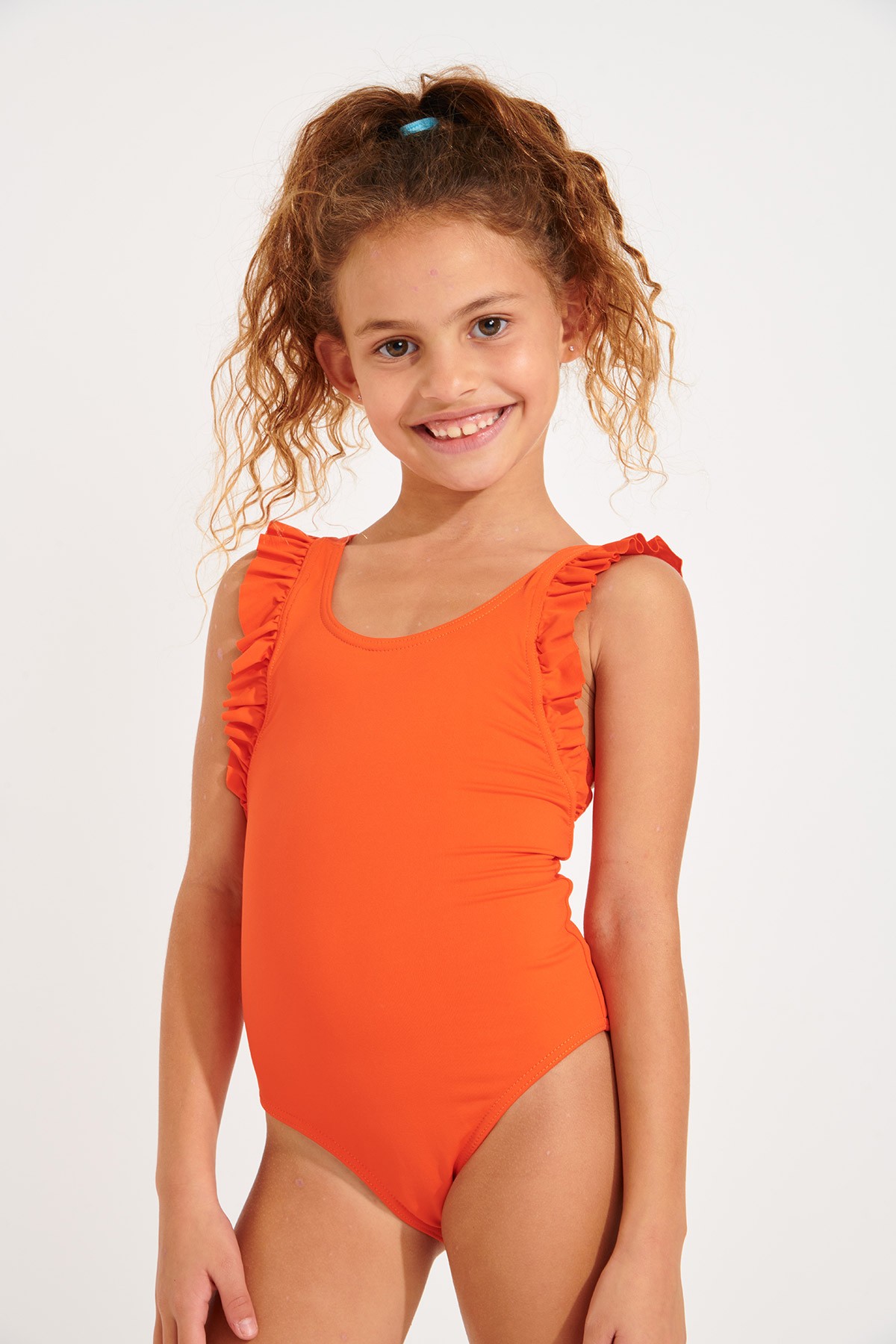 Banana Moon COLORSUN Mini Tunes Girl's Orange One-Piece Swimsuit Size 14 A