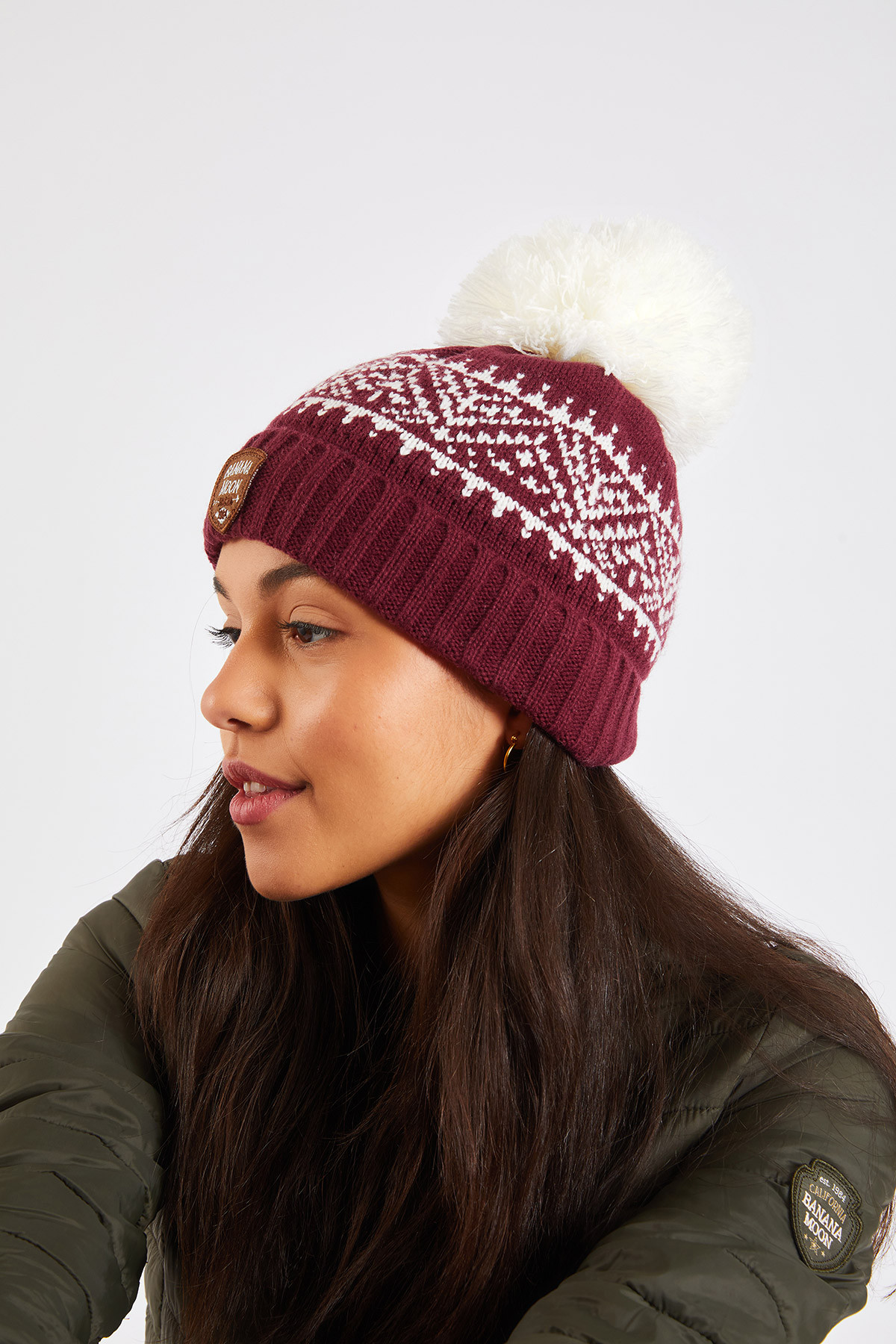 burgundy wooly hat