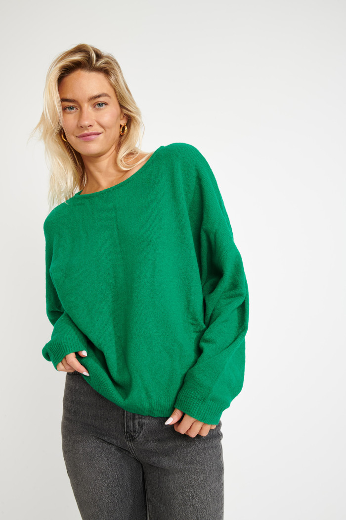 Pull en laine vert FLOWN FREELANCE