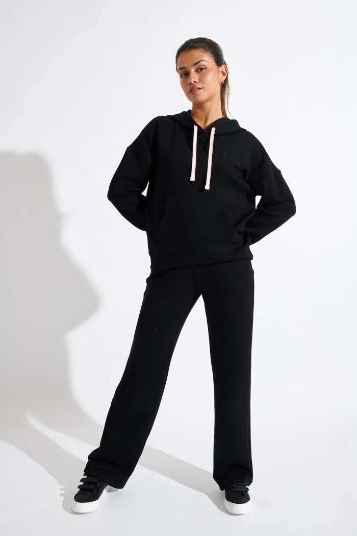 BAYJOY FLOWEGA black straight-leg jogging trousers