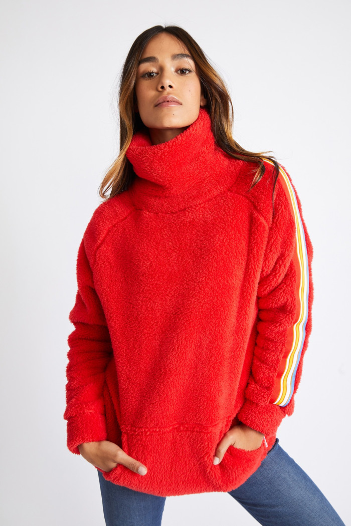 MAELO STARDUST red fleece sweater