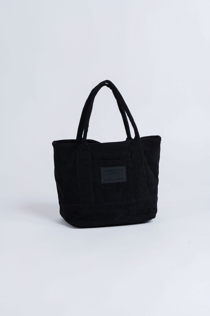 Kelya Erine black velvet tote bag