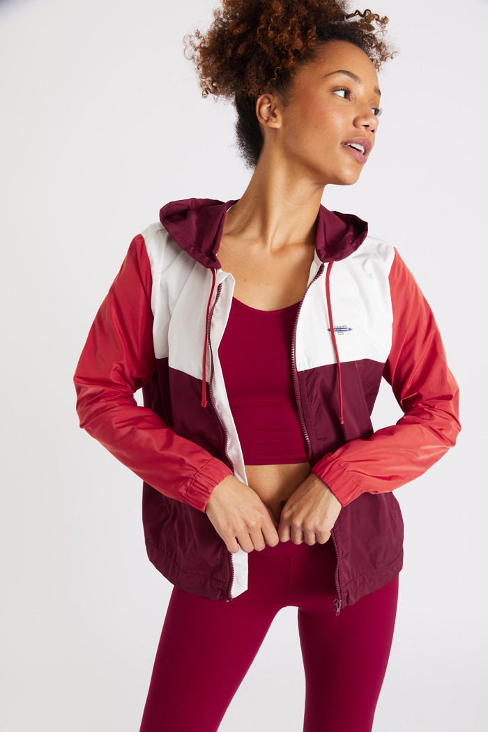 Burgundy windproof running jacket SKIP ZOOMING