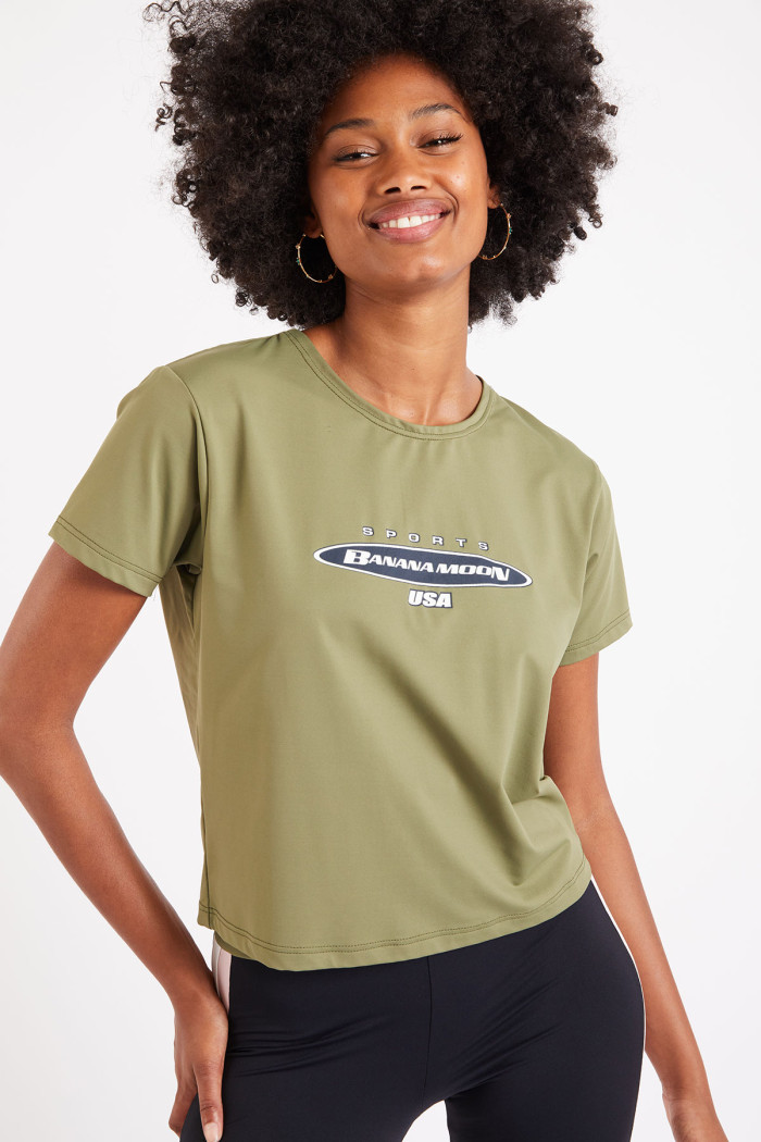 Tudo Sprint khaki athletic T-shirt