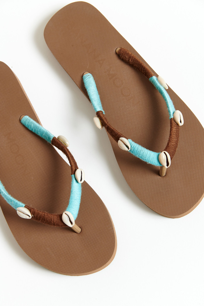 NILULU SEASIDE brown flip-flops