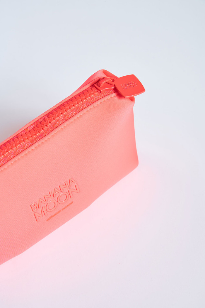 Neon Pouch coral neoprene pouch