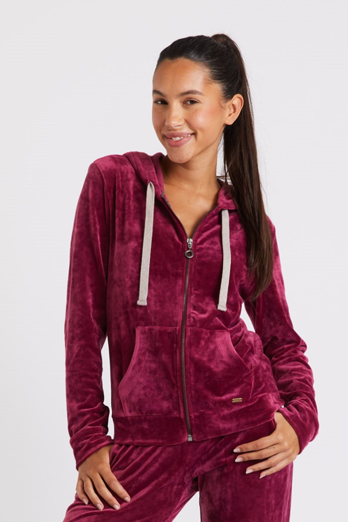 Veste de jogging en velours cassis Fresco Sealake