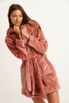 ZARELA PILO fleece rosewood bathrobe